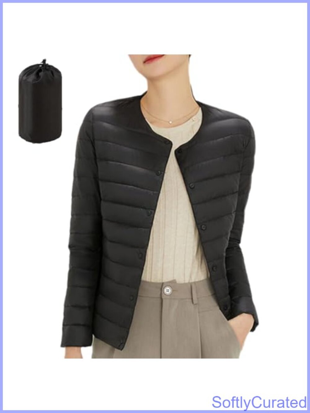 Packable Puffer Down Jacket Lightweight Water-Resistant Quilted Winter Coat